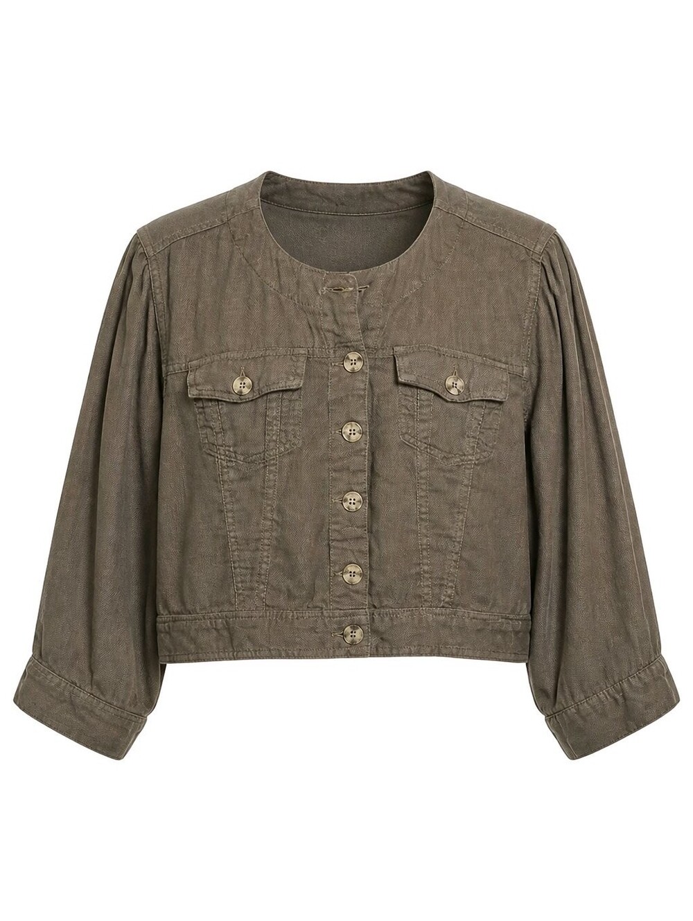 188 torrid 2 2X Olive Cropped Button-Front Pea Coat